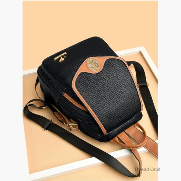 Small Vegan Leather Backpack with Hidden Zipper, Waterproof Daypack for Women main image 4